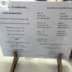 Corner Grill - 2024 menu pricing