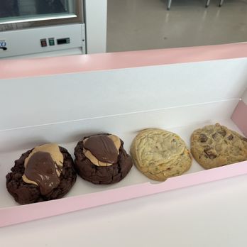 Crumbl - Rock Row - Left to Right Chocolate Brownie , Confetti , Chocolate Chip - Bakeries Near Me - Westbrook, Maine