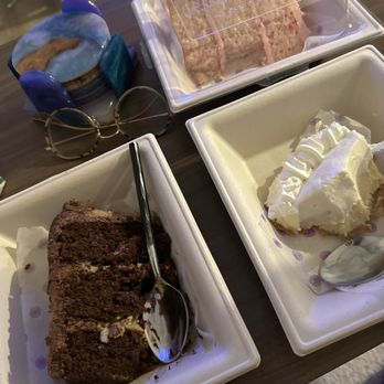 Dessert Gallery - German Chocolate Cake, slice; Strawberry Dream Cake, slice; Double Decker Key Lime Pie, slice - Desserts Near Me - Houston, Texas Dessert Gallery - German Chocolate Cake, slice; Strawberry Dream Cake, slice; Double Decker Key Lime Pie, slice - Desserts Near Me - Houston, Texas