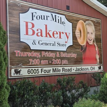 Four Mile Bakery & General Store - Bakery sign - Donuts Near Me - Jackson, Ohio Four Mile Bakery & General Store - Bakery sign - Donuts Near Me - Jackson, Ohio