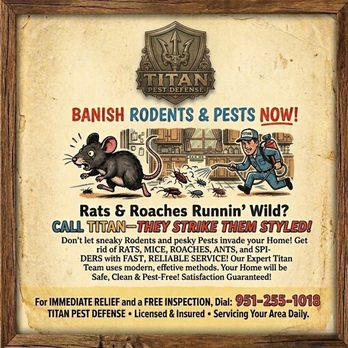 Titan Pest Defense - Let Titan handle the pests so you don't have to! - Pest Control Near Me - Riverside, California Titan Pest Defense - Let Titan handle the pests so you don't have to! - Pest Control Near Me - Riverside, California
