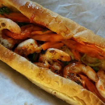 Banh Mi Café - B14. Grilled shrimp bahn mi. Yummy! Beware of jalapeños! - Coffee & Tea Near Me - Duluth, Georgia