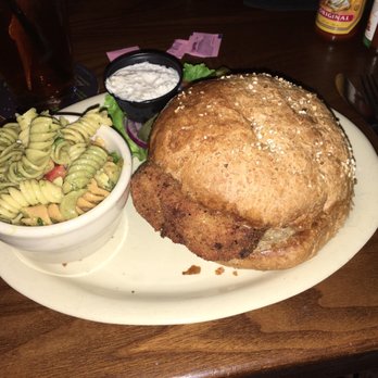 St. Pete's Dancing Marlin - Eat the fried tuna sandwich and thank me later!  Note the pasta salad side; I ate healthy! - American Near Me - Dallas, Texas