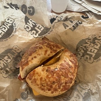 Blazing Bagels - Breakfast bagel (bacon, egg, and cheese on Asiago) - Bagels Near Me - Bellevue, Washington Blazing Bagels - Breakfast bagel (bacon, egg, and cheese on Asiago) - Bagels Near Me - Bellevue, Washington