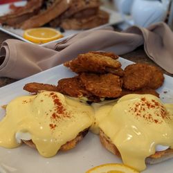 The Pottery Restaurant - Eggs benedict with their home fries (some of the best I've ever had!)