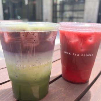 Milk Tea People - Blueberry Lavender Matcha and Blueberry Lime Fresca - Tea Rooms Near Me - Denver, Colorado