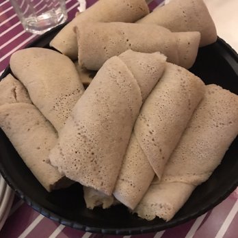 Harambe Restaurant - Injera bread (too sour after a few bites) - Ethiopian Near Me - Vancouver, British Columbia