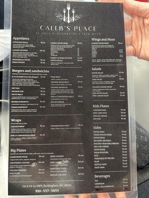 Menu photo 1 Caleb’s Place Rockingham, NC