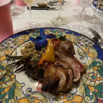 Chefsebny - Rosemary and sage infused chicken with quinoa, asparagus, broccoli, cauliflower & mushrooms with a red wine reduction. - Personal Chefs Near Me