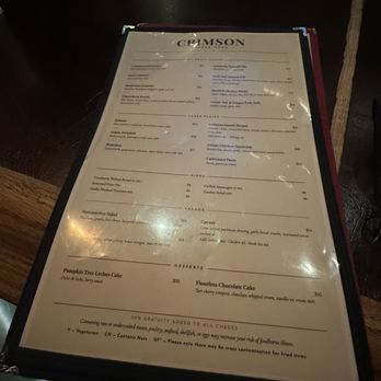 Crimson DC - Menu - Diners Near Me - Washington, DC, District of Columbia