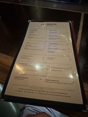 Menu photo 1 Crimson DC Washington, DC, DC