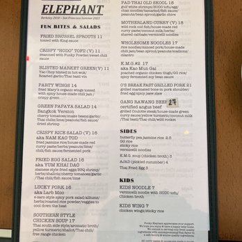 Funky Elephant - Menu (July 2023) - Thai Near Me - Berkeley, California