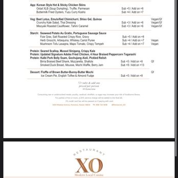 XO Restaurant - Menu - Asian Fusion Near Me - Honolulu, Hawaii XO Restaurant - Menu - Asian Fusion Near Me - Honolulu, Hawaii