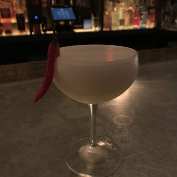 Mace - THAI CHILI gin, cucumber, Bird's Eye chili tincture, lime, elderflower liqueur, egg white - Cocktail Bars Near Me - New York, New York Mace - THAI CHILI gin, cucumber, Bird's Eye chili tincture, lime, elderflower liqueur, egg white - Cocktail Bars Near Me - New York, New York