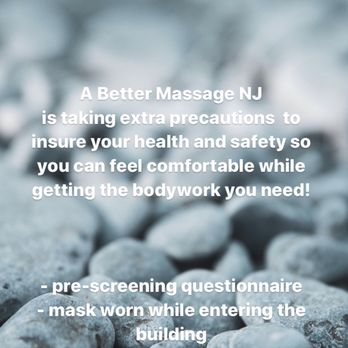 A Better Massage NJ - Health and safety procedures for A Better Massage NJ - Massage Therapy Near Me - Wenonah, New Jersey A Better Massage NJ - Health and safety procedures for A Better Massage NJ - Massage Therapy Near Me - Wenonah, New Jersey
