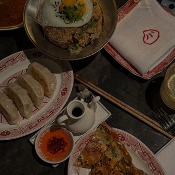 Mr. H - Scallion pancake, House Fried Rice, Chicken Dumplings, Spicy Cucumbers, - Chinese Near Me - Boston, Massachusetts Mr. H - Scallion pancake, House Fried Rice, Chicken Dumplings, Spicy Cucumbers, - Chinese Near Me - Boston, Massachusetts
