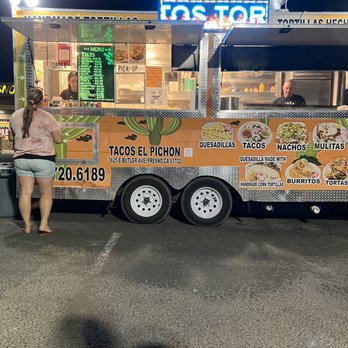 Tacos El Pichon - Their taco truck on Ashlan/Fresno - Food Trucks Near Me - Fresno, California