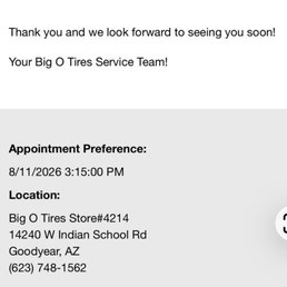 Confirmation for an appointment for product they didn't have! Confirmation for an appointment for product they didn't have!