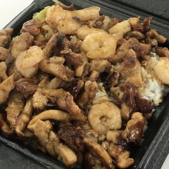 Sarku Japan - Shrimp & Chicken Teriyaki - white rice - Japanese Near Me - Tampa, Florida Sarku Japan - Shrimp & Chicken Teriyaki - white rice - Japanese Near Me - Tampa, Florida