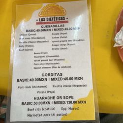 Mercado  de Comida Coyoacán - Menu
