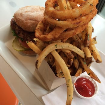 Burger Lounge - Lounge burger with combo fries and onion rings. - Burgers Near Me - La Jolla, California Burger Lounge - Lounge burger with combo fries and onion rings. - Burgers Near Me - La Jolla, California