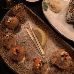 Scallops and Crispy Ebi. Scallops and Crispy Ebi.