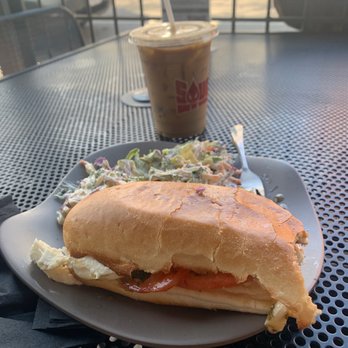 Saucy Brew Works - Capresse Sandwich, Broccoli slaw, Dirty iced chai latte - Coffee & Tea Near Me - Columbus, Ohio Saucy Brew Works - Capresse Sandwich, Broccoli slaw, Dirty iced chai latte - Coffee & Tea Near Me - Columbus, Ohio