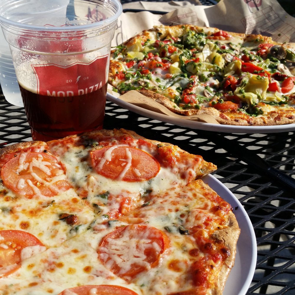 MOD Pizza - Mini #7 in front, and an 11 inch modified #3 in back - Pizza Near Me - Vancouver, Washington MOD Pizza - Mini #7 in front, and an 11 inch modified #3 in back - Pizza Near Me - Vancouver, Washington