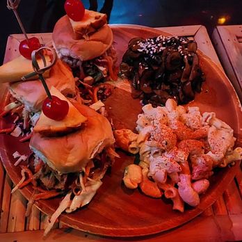 Forbidden Cove - Kahlua Pork Sliders w/ Macaroni Salad and Sunomono Salad - Tiki Bars Near Me - San Diego, California