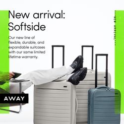 Away - Introducing our new line of flexible, durable suitcases designed with all the must-have features we're known for (and then some).