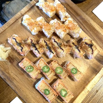 Green Leaf Sushi - Aburi sushi platter (3 types) - Sushi Bars Near Me - Vancouver, British Columbia Green Leaf Sushi - Aburi sushi platter (3 types) - Sushi Bars Near Me - Vancouver, British Columbia