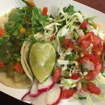 Tacos Don Roge - Veggie and rice/bean tacos with my chosen toppings. 12 different salsas plus fresh toppings to choose from. - Tacos Near Me - Carpinteria, California