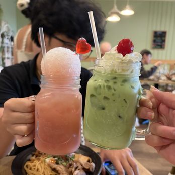 La Casa Mia - Strawberry Yakult & Matcha Latte - Italian Near Me - Milpitas, California La Casa Mia - Strawberry Yakult & Matcha Latte - Italian Near Me - Milpitas, California