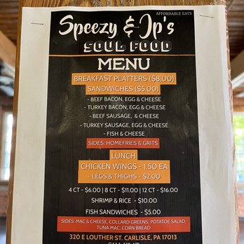 Speezy’s Breakfast Spot - The menu!!! - Breakfast & Brunch Near Me - Carlisle, Pennsylvania