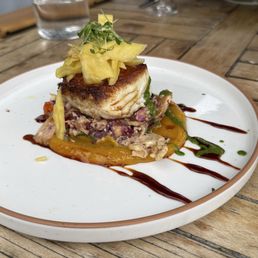 Alaskan Halibut: salad de choux, seabeans, fish caramel, kumquat puree, saffron pickled fennel Alaskan Halibut: salad de choux, seabeans, fish caramel, kumquat puree, saffron pickled fennel
