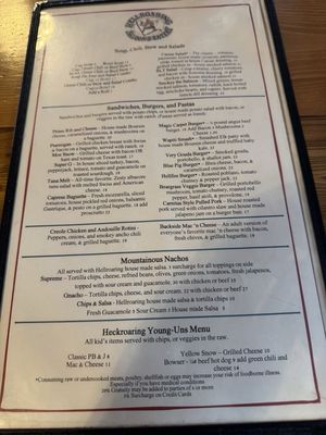 Menu photo 2 Hellroaring Saloon and Eatery Whitefish, MT