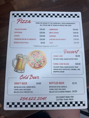 Menu photo 2 Tower Pizza on Lake Whitney Clifton, TX Menu photo 2 Tower Pizza on Lake Whitney Clifton, TX