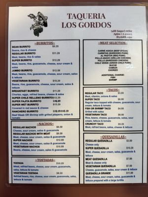Menu photo 1 Taqueria Los Gordos Aptos, CA Menu photo 1 Taqueria Los Gordos Aptos, CA