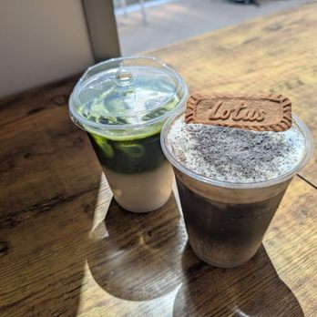 Mori’s - Shizouka - Shizouka Matcha Latte 静冈抹茶拿铁 Hojicha - Sesame Cloudy Hojicha 黑芝麻芝士焙茶 - Coffee & Tea Near Me - Irvine, California Mori’s - Shizouka - Shizouka Matcha Latte 静冈抹茶拿铁 Hojicha - Sesame Cloudy Hojicha 黑芝麻芝士焙茶 - Coffee & Tea Near Me - Irvine, California