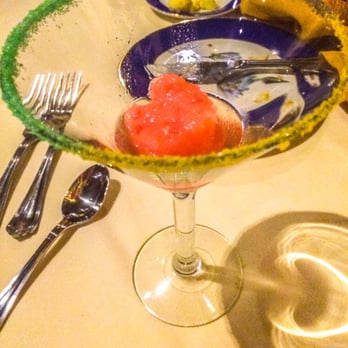 Latil's Landing Restaurant - Cosmopolitan Sorbet with Mardi Gras around the glass - New American Near Me - Darrow, Louisiana