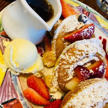 Miss Shirley's Cafe, Inner Harbor - Traditional pancakes  with fruits!!!! - Breakfast & Brunch Near Me - Baltimore, Maryland