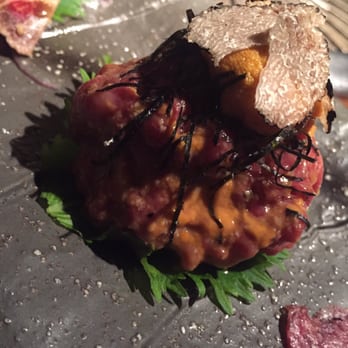 YAZAWA - Tartare topped with uni and shaved truffle - Japanese Near Me - Beverly Hills, California YAZAWA - Tartare topped with uni and shaved truffle - Japanese Near Me - Beverly Hills, California