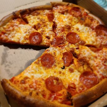 Tank's Pizza - Medium Pepperoni (Hubby got to it before I could take a picture) - Pizza Near Me - San Antonio, Texas