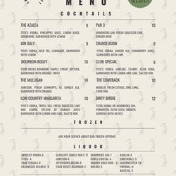 Scratch Indoor Golf - Drink Menu (1/2)