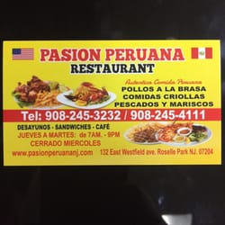 Pasion Peruana Restaurant - Restaurant Business Card