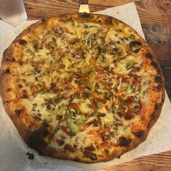 Vegan Pizza - Half Philly cheese steak & half spicy Thai - Pizza Near Me - Garden Grove, California Vegan Pizza - Half Philly cheese steak & half spicy Thai - Pizza Near Me - Garden Grove, California