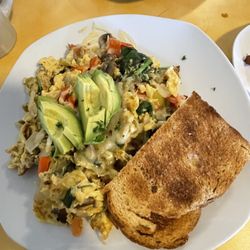 Palmer's Cafe - Veggie Scramble with wheat toast.