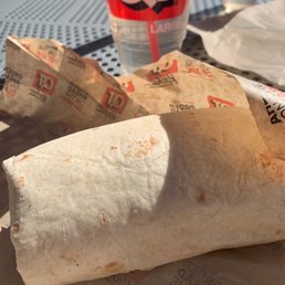 Turkey & swiss wrap with a mango/pineapple iced tea