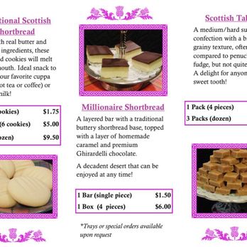 Wee Thistle Bakery - a sample of the menu - Desserts Near Me - Greensboro, North Carolina Wee Thistle Bakery - a sample of the menu - Desserts Near Me - Greensboro, North Carolina
