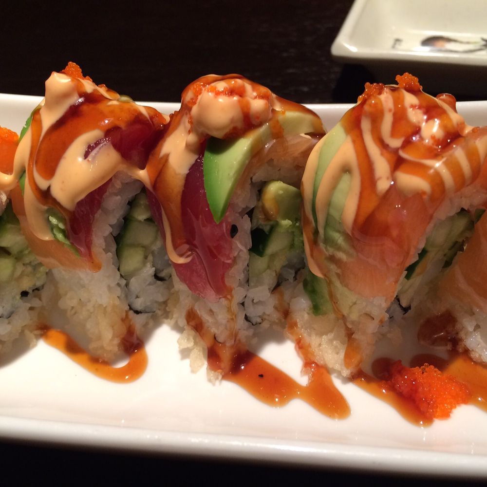 Wako Sushi + Sake Bar - Close up of Red Dragon roll - Japanese Near Me - Toronto, Ontario Wako Sushi + Sake Bar - Close up of Red Dragon roll - Japanese Near Me - Toronto, Ontario